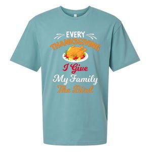 Every Thanksgiving I Give My Family The Bird Friendsgiving Sueded Cloud Jersey T-Shirt