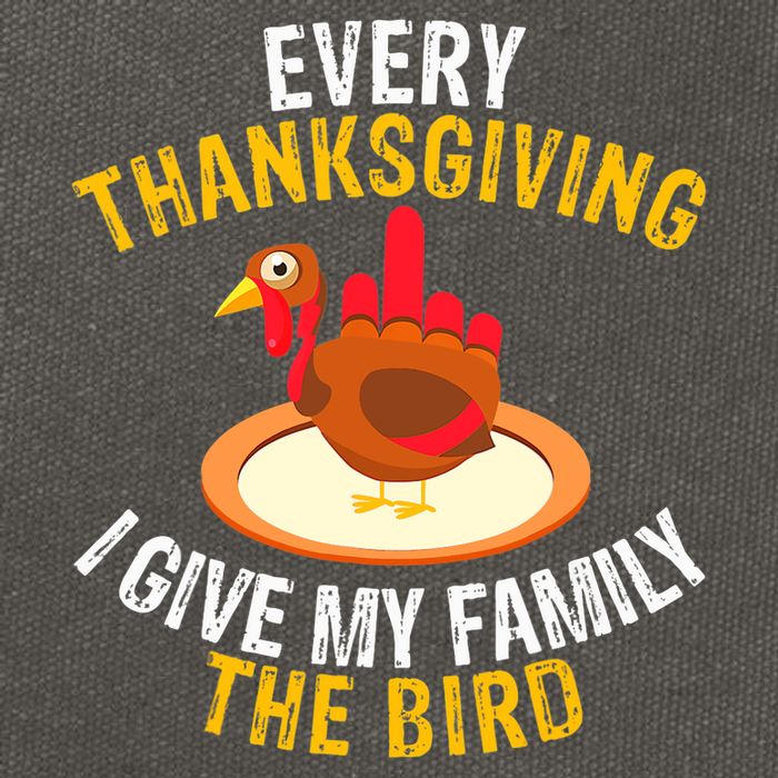 Every Thanksgiving I Give My Family The Bird A Funny Turkey Cotton Canvas Backpack