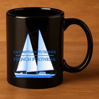 Eastern Tuamotu Islands Coastal Nautical Sailing Sailor 11oz C Handle Ceramic Mug