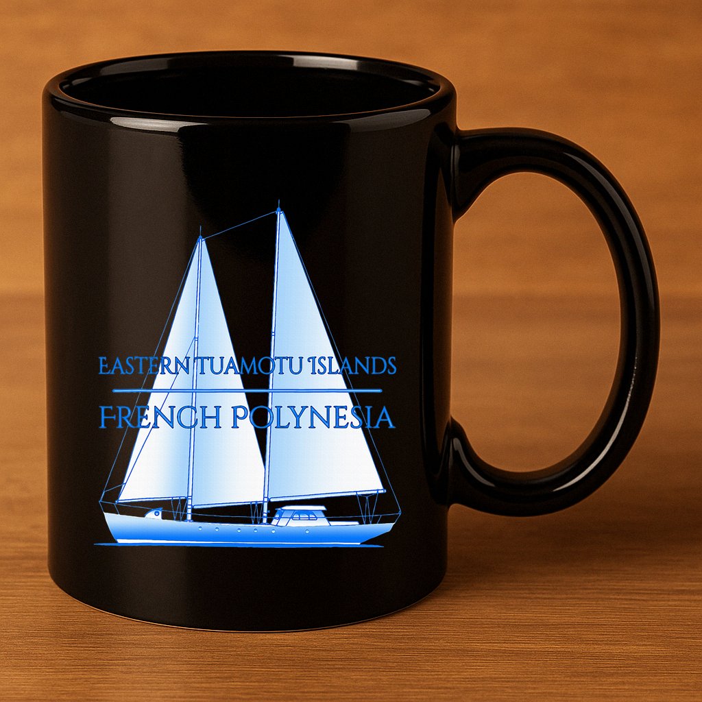 Eastern Tuamotu Islands Coastal Nautical Sailing Sailor 11oz C Handle Ceramic Mug