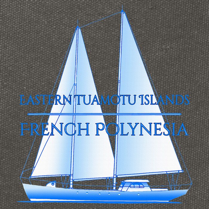 Eastern Tuamotu Islands Coastal Nautical Sailing Sailor Cotton Canvas Backpack
