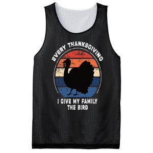 Every Thanksgiving I Give My Family The Bird Funny Mesh Reversible Basketball Jersey Tank