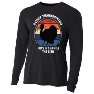 Every Thanksgiving I Give My Family The Bird Funny Cooling Performance Long Sleeve Crew