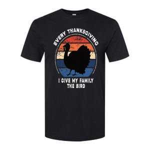 Every Thanksgiving I Give My Family The Bird Funny Softstyle CVC T-Shirt