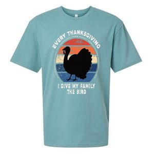 Every Thanksgiving I Give My Family The Bird Funny Sueded Cloud Jersey T-Shirt