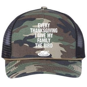 Every Thanksgiving I Give My Family The Bird Retro Rope Trucker Hat Cap