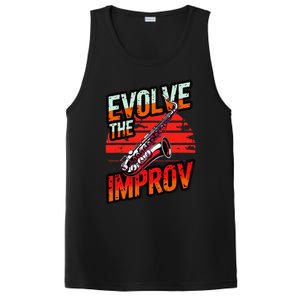 Evolve The Improve Funny Saxophone PosiCharge Competitor Tank