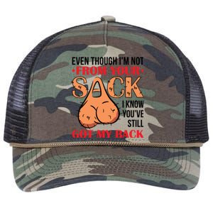 Even Though I Am Not From Your Sack Funny Step Father Retro Rope Trucker Hat Cap