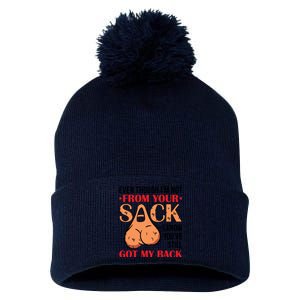 Even Though I Am Not From Your Sack Funny Step Father Pom Pom 12in Knit Beanie