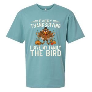 Every Thanksgiving I Give My Family The Bird Sueded Cloud Jersey T-Shirt