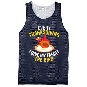 Every Thanksgiving I Give My Family The Bird A Funny Turkey Mesh Reversible Basketball Jersey Tank