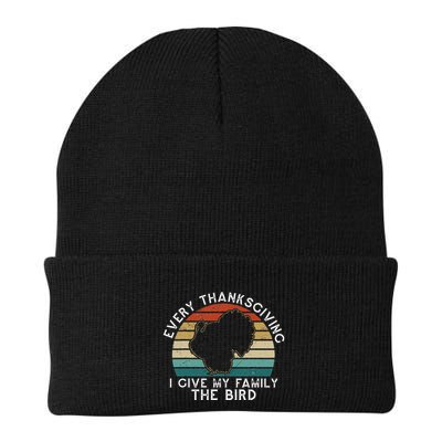 Every Thanksgiving I Give My Family The Bird Funny Beanie