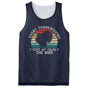 Every Thanksgiving I Give My Family The Bird Funny Mesh Reversible Basketball Jersey Tank