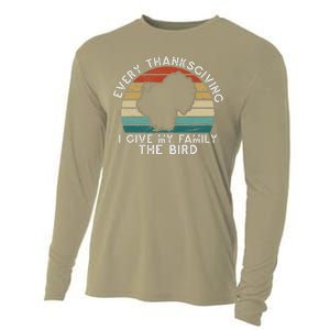 Every Thanksgiving I Give My Family The Bird Funny Cooling Performance Long Sleeve Crew