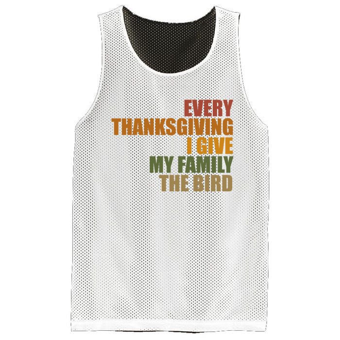 Every Thanksgiving I Give My Family The Bird Mesh Reversible Basketball Jersey Tank