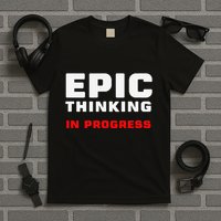 Epic Thinking In Progress Big Ideas Introvert Nerd Joke Meme T-Shirt