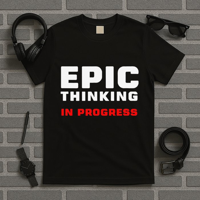 Epic Thinking In Progress Big Ideas Introvert Nerd Joke Meme T-Shirt