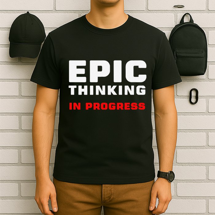 Epic Thinking In Progress Big Ideas Introvert Nerd Joke Meme T-Shirt