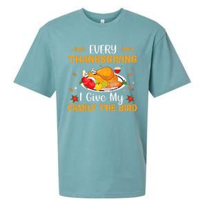 Every Thanksgiving I Give My Family The Bird Thanksgiving Sueded Cloud Jersey T-Shirt