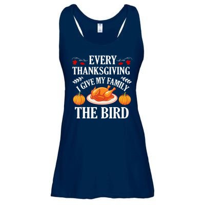 Every Thanksgiving I Give My Family The Bird Turkey Ladies Essential Flowy Tank