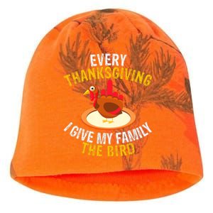 Every Thanksgiving I Give My Family The Bird A Funny Turkey Kati - Camo Knit Beanie