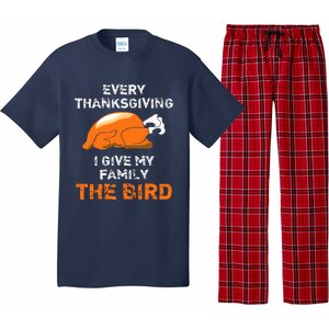 Every Thanksgiving I Give My Family The Bird A Funny Turkey Pajama Set