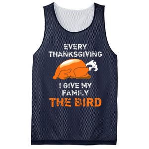 Every Thanksgiving I Give My Family The Bird A Funny Turkey Mesh Reversible Basketball Jersey Tank