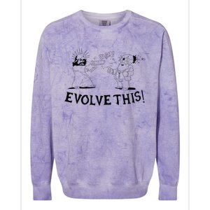 Evolve This Jesus And Darwin Colorblast Crewneck Sweatshirt