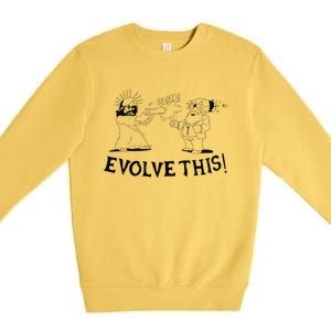 Evolve This Jesus And Darwin Premium Crewneck Sweatshirt