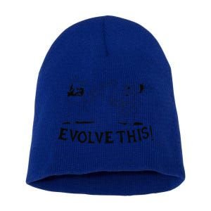 Evolve This Jesus And Darwin Short Acrylic Beanie