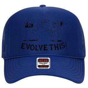 Evolve This Jesus And Darwin High Crown Mesh Back Trucker Hat