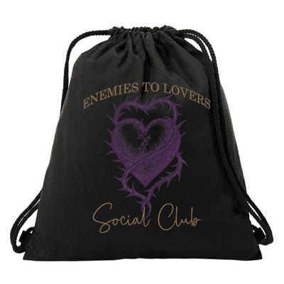 Enemies To Lovers Social Club Book Reader Funny Reading Drawstring Bag