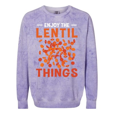 Enjoy The Lentil Things Veganism Design Vegan Great Gift Colorblast Crewneck Sweatshirt