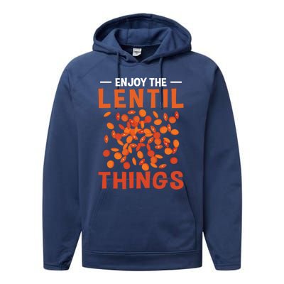 Enjoy The Lentil Things Veganism Design Vegan Great Gift Performance Fleece Hoodie