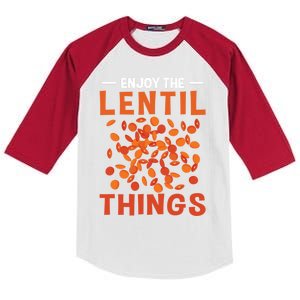 Enjoy The Lentil Things Veganism Design Vegan Great Gift Kids Colorblock Raglan Jersey