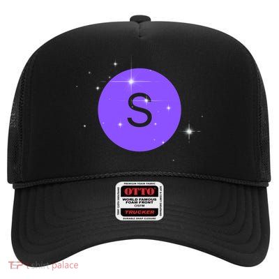 Enjoy The Letter S High Crown Mesh Back Trucker Hat