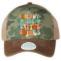 Enjoy The Little Things Positive Sayings Groovy Retro  Legacy Tie Dye Trucker Hat