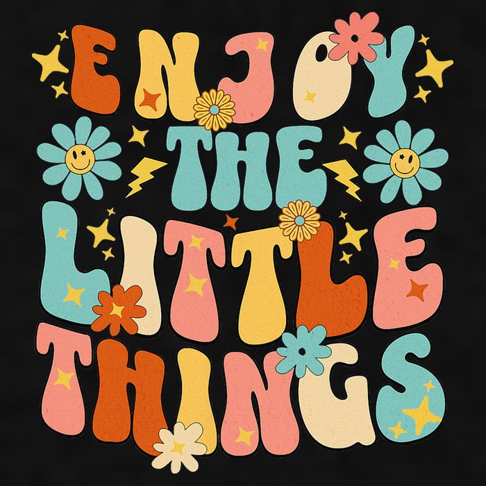 Enjoy The Little Things Positive Sayings Groovy Retro  Ladies PosiCharge Tri-Blend Wicking Tank