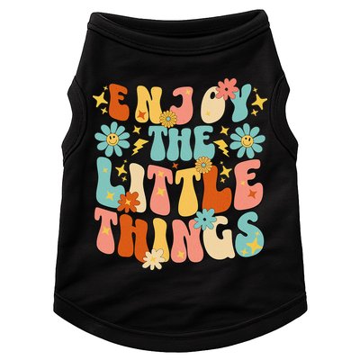 Enjoy The Little Things Positive Sayings Groovy Retro  Doggie Tank