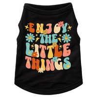 Enjoy The Little Things Positive Sayings Groovy Retro  Doggie Tank