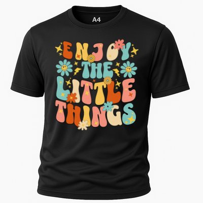 Enjoy The Little Things Positive Sayings Groovy Retro  Performance Shirt