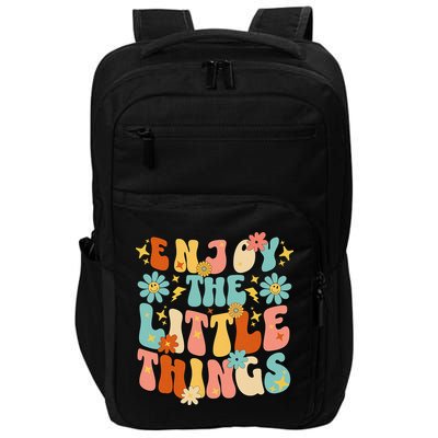 Enjoy The Little Things Positive Sayings Groovy Retro  Impact Tech Backpack