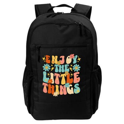 Enjoy The Little Things Positive Sayings Groovy Retro  Backpack