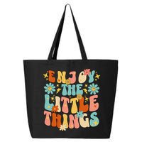 Enjoy The Little Things Positive Sayings Groovy Retro  25L Jumbo Tote