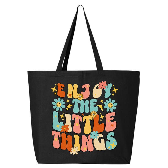 Enjoy The Little Things Positive Sayings Groovy Retro  25L Jumbo Tote