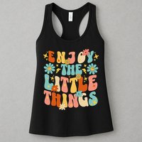 Enjoy The Little Things Positive Sayings Groovy Retro  Womens Tank Top