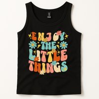 Enjoy The Little Things Positive Sayings Groovy Retro  Tank Top