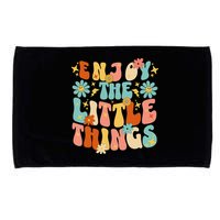 Enjoy The Little Things Positive Sayings Groovy Retro  Microfiber Hand Towel