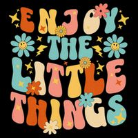Enjoy The Little Things Positive Sayings Groovy Retro  Visor