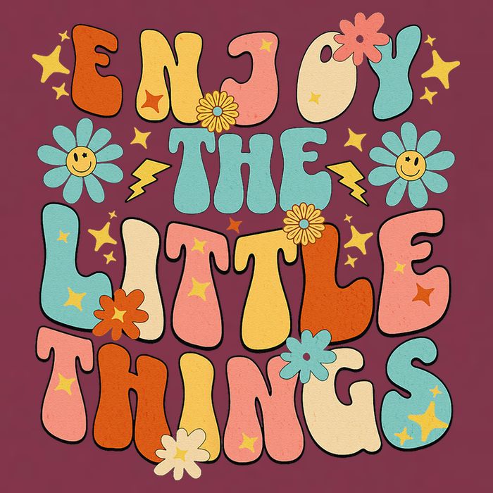 Enjoy The Little Things Positive Sayings Groovy Retro  16oz Travel Tumbler
